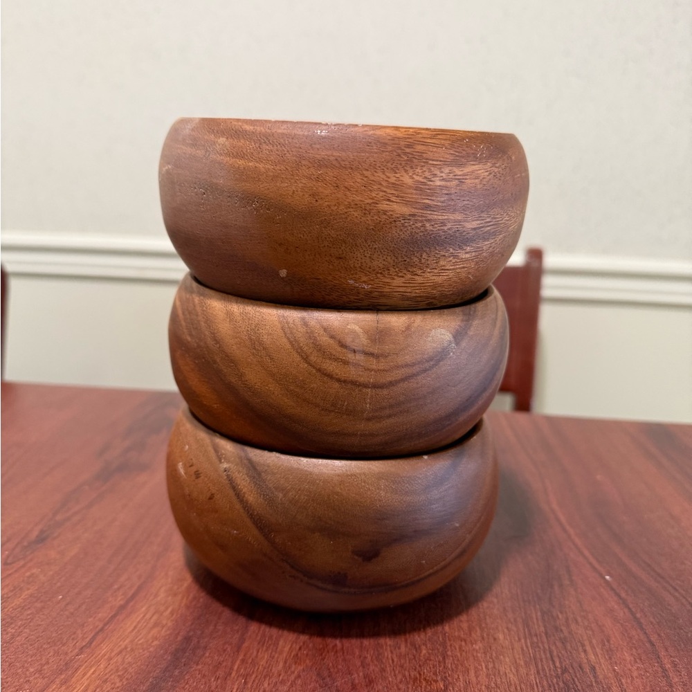 Set of Wooden Bowls- Set of 3